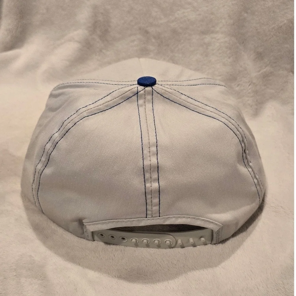 ICI Seeds Vintage Snapback‎ Trucker Hat Blue Embroidered Logo Gray Adjustable